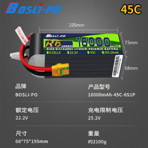 BosLi-po R6 6S 45C 16000mAh