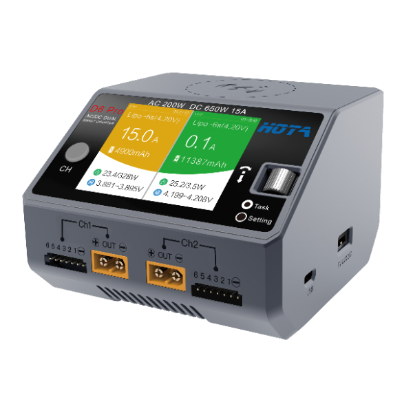 HOTA D6pro AC/DC Dual Channel Smart Charger