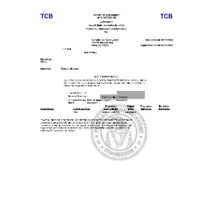 FCC ID certification certificate