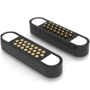 Anti-misoperation 22-pin magnetic adsorption pogopin bent antenna spring pin medical charging contact gold-plated connector