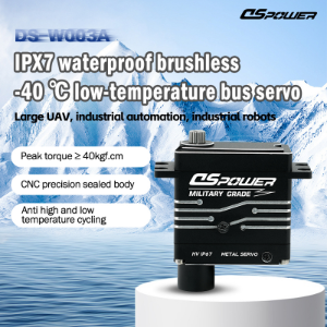 40KG Waterproof Multi-turn Servo with Magnetic Encoding. High Torque, Anti-interference, Low-temp for UAV Control Surfaces.