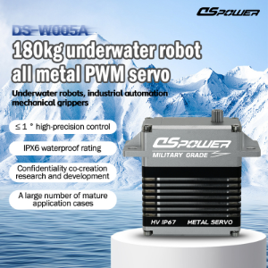 180KG High-Torque Waterproof Servo for Underwater Robots. PWM Control, All-Metal Reinforced Housing, High-Precision Gripper Servo.