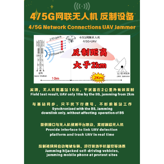 4/5G Network Connections UAV Jammer