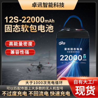 12S 22000mAh 44.4V Factory Custom Long-Endurance Solid-State Lithium Battery for UAV
