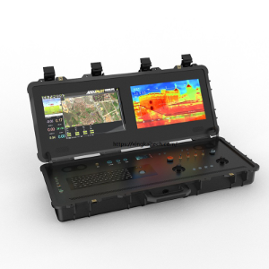 XK-F203 Long Range Drone Dual Screen Portable Drone Video Data Link Transmission Ground Control Station Outdoor Work for VTOL Drones Large UAV GCS Remote System