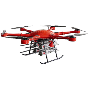 High-altitude drone with broken windows